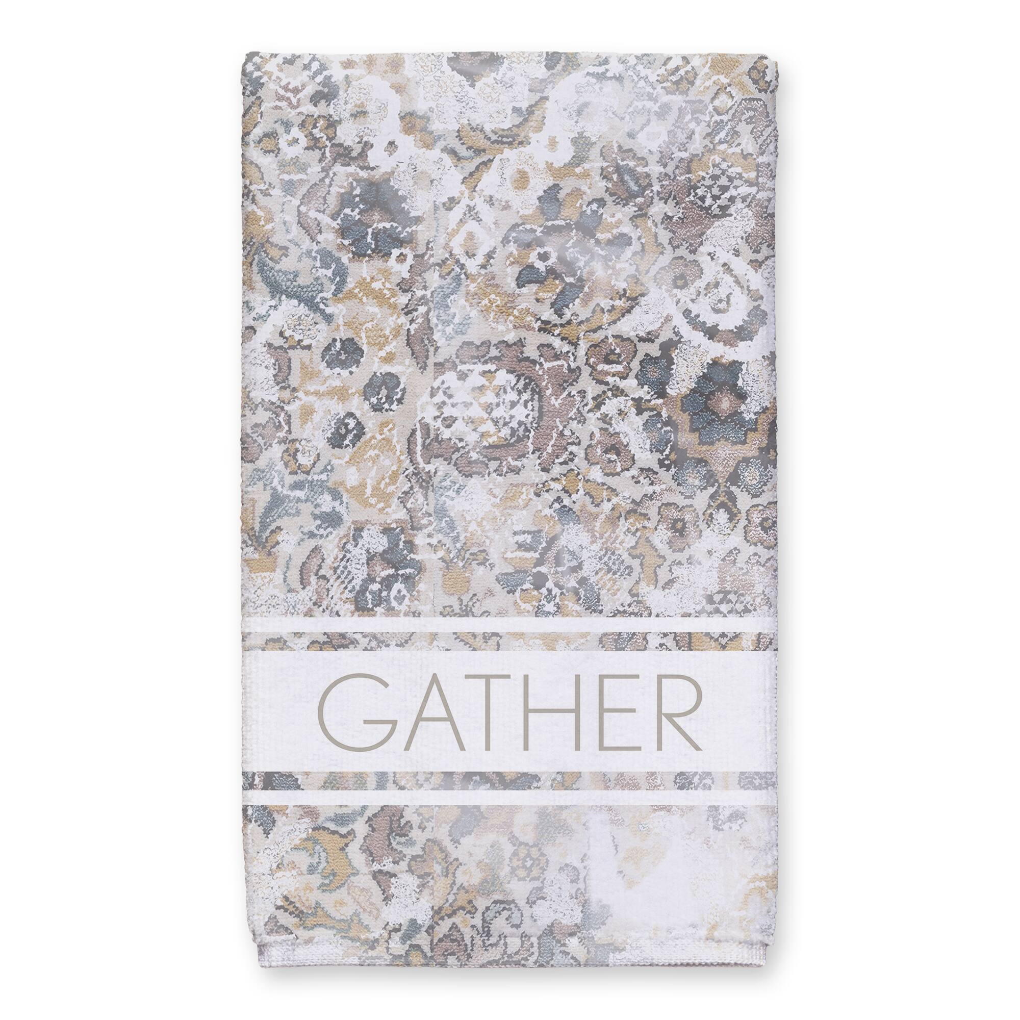 Faded Ornate Welcome Pattern Hand Towel Set